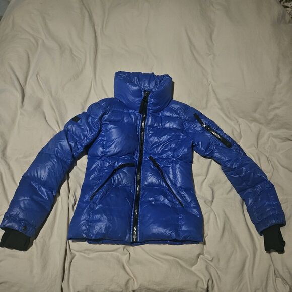 SAM Blue Puffer Jacket Coat Freestyle Goose Down Skiing Snow Winter Kids Medium